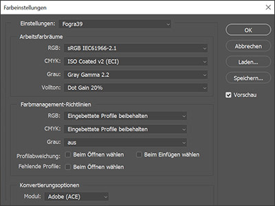 Farbmanagement Photoshop
