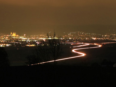 Schussental bei Nacht