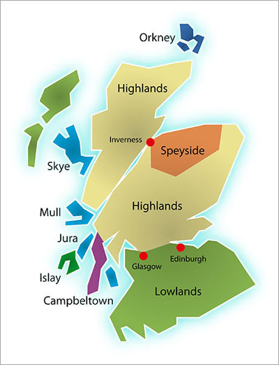 schottland karte whisky klein